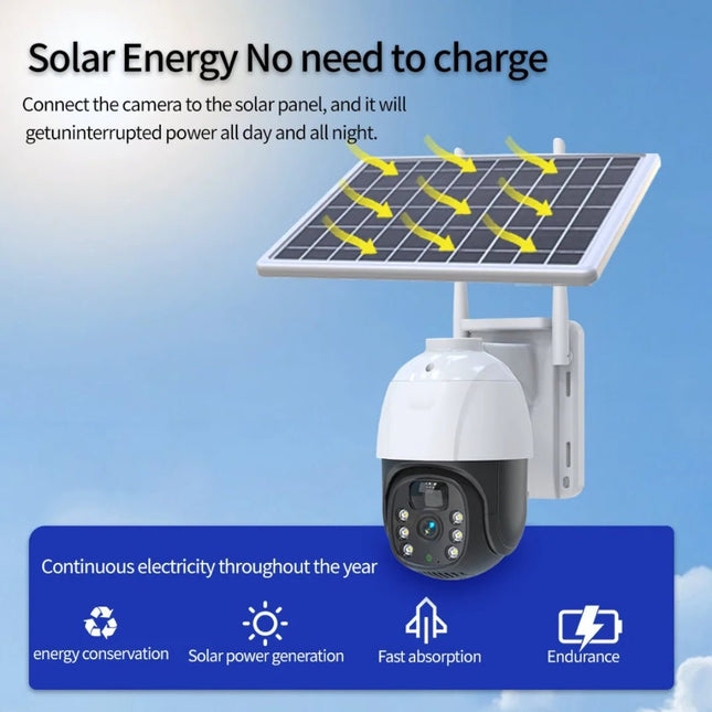 Solar Security Camera with 4K Ultra HD, Wireless 4G CCTV, 355° Pan/90° Tilt, AI Motion Detection, Two-Way Audio, Night Vision, IP66 Waterproof – Outdoor Solar Powered Smart Camera for Home, Farm, Parking & Warehouse - FUTURKART