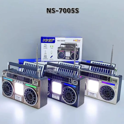 FUTURKART New Retro Solar Blue Tooth Speaker with LED Lights – Portable Bluetooth Speaker, TF/USB/FM/AM, 1200mAh Battery