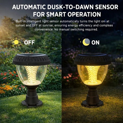 10W Solar Gate Light with Remote Control | Warm White, Cool White, Neutral & RGB | IP65 Waterproof | Automatic Dusk to Dawn | Outdoor Solar Pillar Light FUTURKART