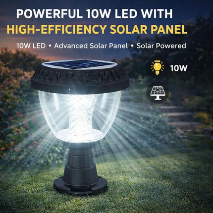 10W Solar Gate Light with Remote Control | Warm White, Cool White, Neutral & RGB | IP65 Waterproof | Automatic Dusk to Dawn | Outdoor Solar Pillar Light FUTURKART