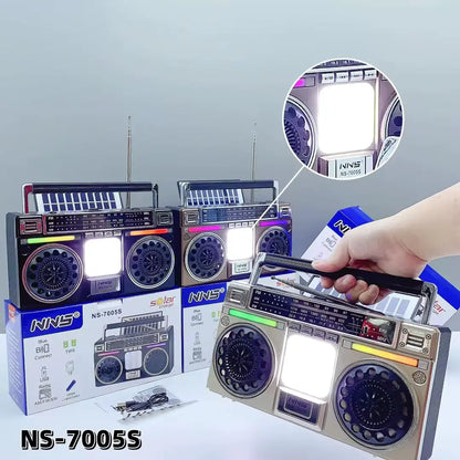 FUTURKART New Retro Solar Blue Tooth Speaker with LED Lights – Portable Bluetooth Speaker, TF/USB/FM/AM, 1200mAh Battery