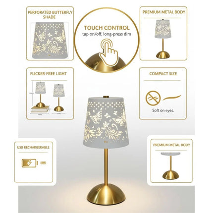 Rechargeable LED table lamp with touch control USB charging 3 light modes