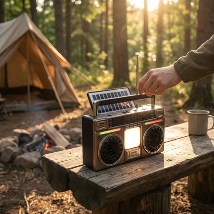 FuturKart Solar Radio and Bluetooth Speaker for Home, Office and Travel
