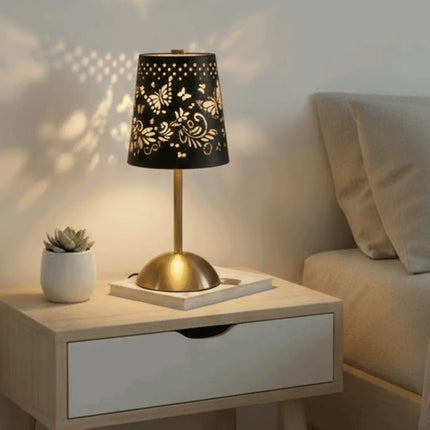Futurkart Rechargeable LED Table Lamp in Butterfly Cutout Shade 