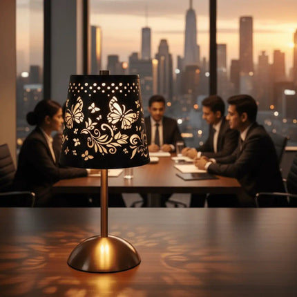 Futurkart Rechargeable LED Table Lamp in Butterfly Cutout Shade 4