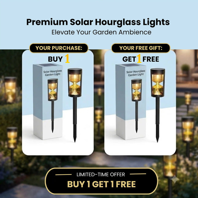Futurkart Solar Hourglass Path Light, Outdoor Waterproof Garden Lantern (Pack of 2)