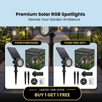 FuturKart RGB Solar Garden Spike Lights for Outdoor Decoration (Pack of 2)