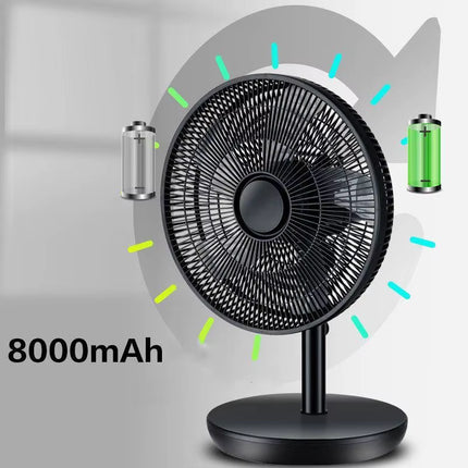 12 Inches 9V Solar Fan Solar Powered AC DC Rechargeable Table Solar Fan with Solar Panel - FUTURKART