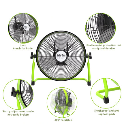 FUTURKART Solar Exhaust Fan with Rechargeable Portable Solar Panel Electric for Indoor/Outdoor Home Use - FUTURKART