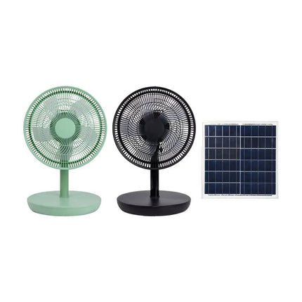12 Inches 9V Solar Fan Solar Powered AC DC Rechargeable Table Solar Fan with Solar Panel - FUTURKART