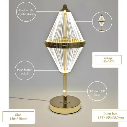 Dual acrylic crystal Shades lamp