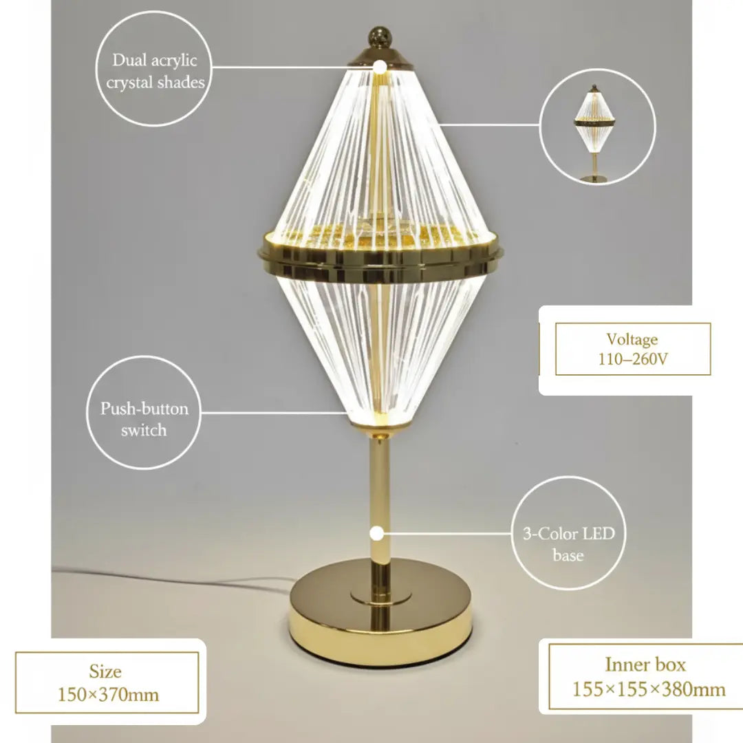 Dual acrylic crystal Shades lamp