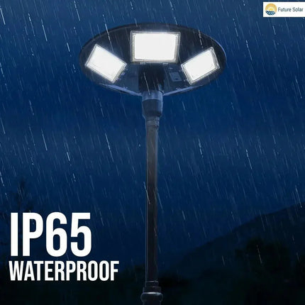 Modern UFO Solar Street Light providing bright illumination for home entrance and driveway