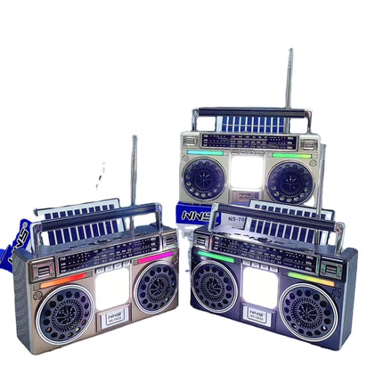 FUTURKART New Retro Solar Blue Tooth Speaker with LED Lights – Portable Bluetooth Speaker, TF/USB/FM/AM, 1200mAh Battery - FUTURKART