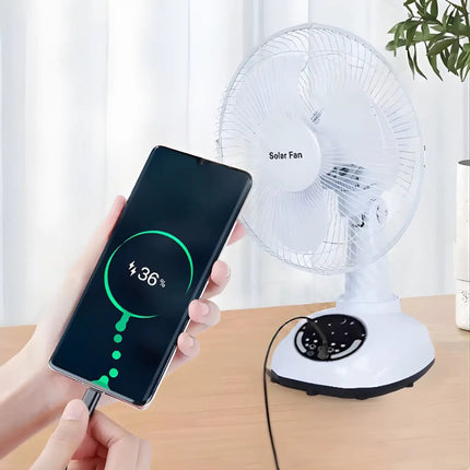 Solar fan price in India with USB charging feature