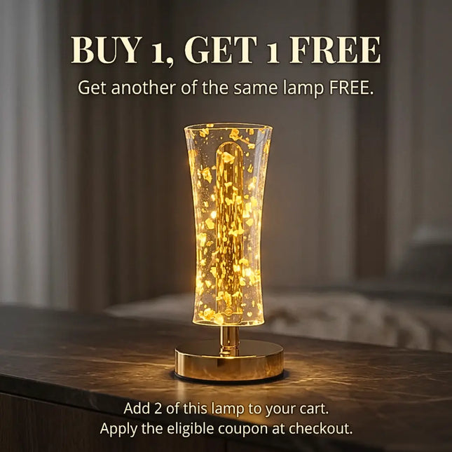 Futurkart Crystal Glow Rechargeable Table Lamp – 3 LED Modes & Touch Control