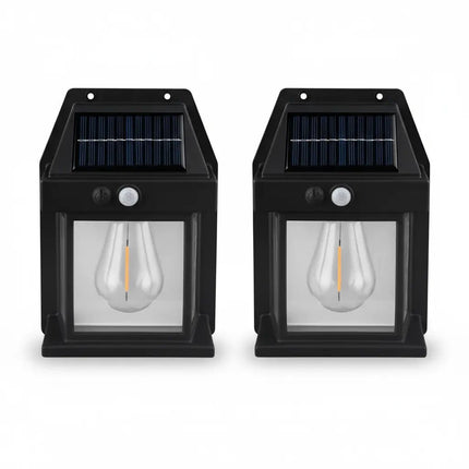 Tungsten LED Solar Wall Lamp – Stylish Outdoor Sensor Light - FUTURKART