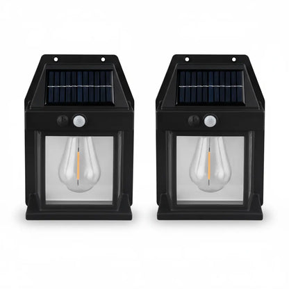 Tungsten LED Solar Wall Lamp – Stylish Outdoor Sensor Light