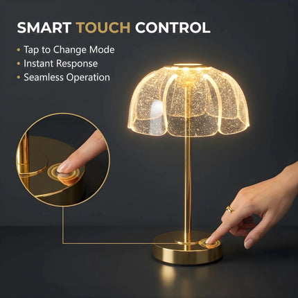 Decorative gold table lamp for bedroom and bedside lighting