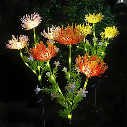 Decorative solar flower lights for garden and patio.