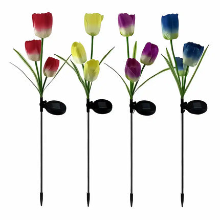 Decorative solar tulip light for pathway, lawn and outdoor décor.