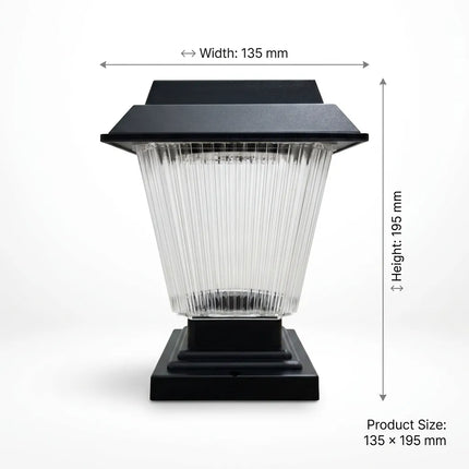 Solar Gate Pillar Light with Remote Control |RGB Color Modes | IP65 Waterproof | Auto Dusk to Dawn Outdoor Solar Lamp