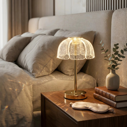 Energy-efficient decorative LED table lamp for indoor use