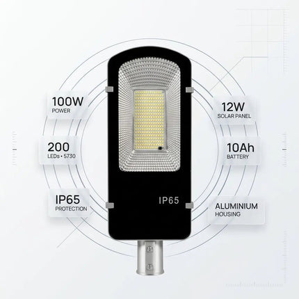 FuturKart 100W Semi-Integrated Solar Street Light with LiFePO4 Battery & Remote – Buy Online at Futurkart