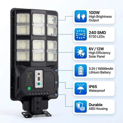 Futurkart 150W All-in-One Solar Street Light |240 LED, Motion Sensor, IP65 – Buy Street Light Online at Futurkart