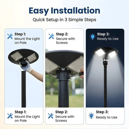 FuturKart 200W Solar UFO Street Light with 240 LED, 15Ah Battery & PIR Sensor – Buy Garden Light Online at Futurkart