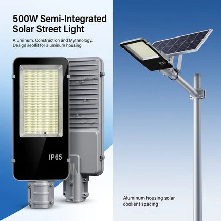 FuturKart 500W Semi-Integrated Solar Street Light with LiFePO4 Battery & Remote – Buy Online at Futurkart