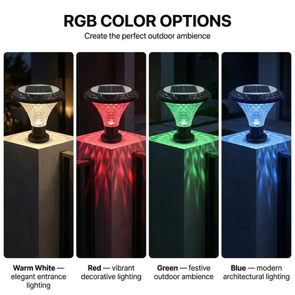 FuturKart 90W Solar Gate Pillar Light with RGB & Warm White Modes | IP65 Waterproof Solar Pillar Light – Buy Online at Futurkart