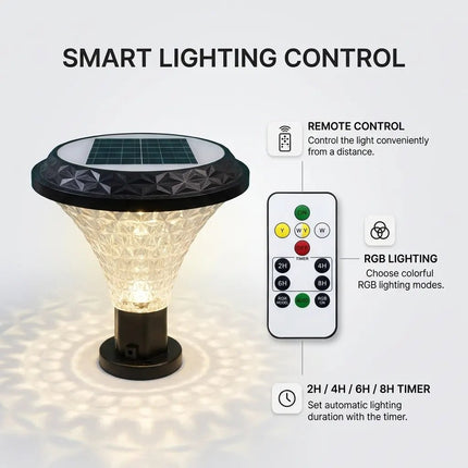 FuturKart 90W Solar Gate Pillar Light with RGB & Warm White Modes | IP65 Waterproof Solar Pillar Light – Buy Online at Futurkart