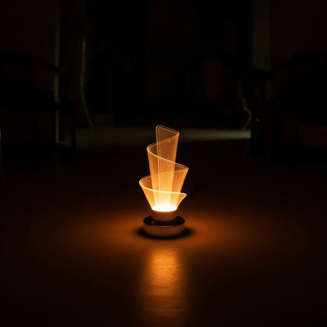 Futurkart modern spiral rechargeable table lamp with gold acrylic design