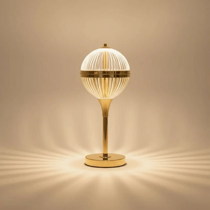 Futurkart Rechargeable LED Table Lamp with Gold Acrylic Design and 3 Color Lighting Modes.