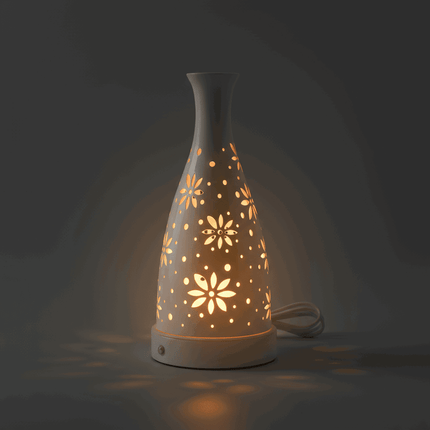 Futurkart rechargeable table lamp with flower pot design and white iron body