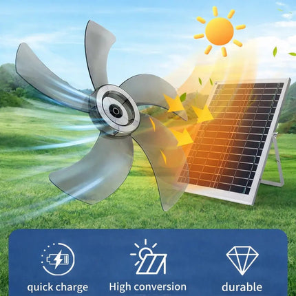 High - Power Rechargeable Solar Fan 16 - Inch with Remote Control | 20W Solar Panel – Buy Online at FUTURKART