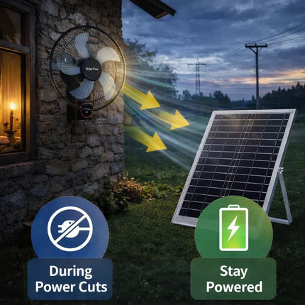 High - Power Rechargeable Solar Fan 16 - Inch with Remote Control | 20W Solar Panel – Buy Online at FUTURKART