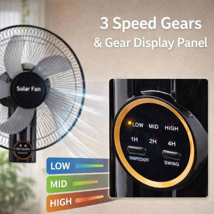 High - Power Rechargeable Solar Fan 16 - Inch with Remote Control | 20W Solar Panel – Buy Online at FUTURKART