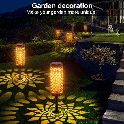 Iron Art Solar Ground Light – Hollow Design Elegance(Pack of 4) – Buy Online at FUTURKART