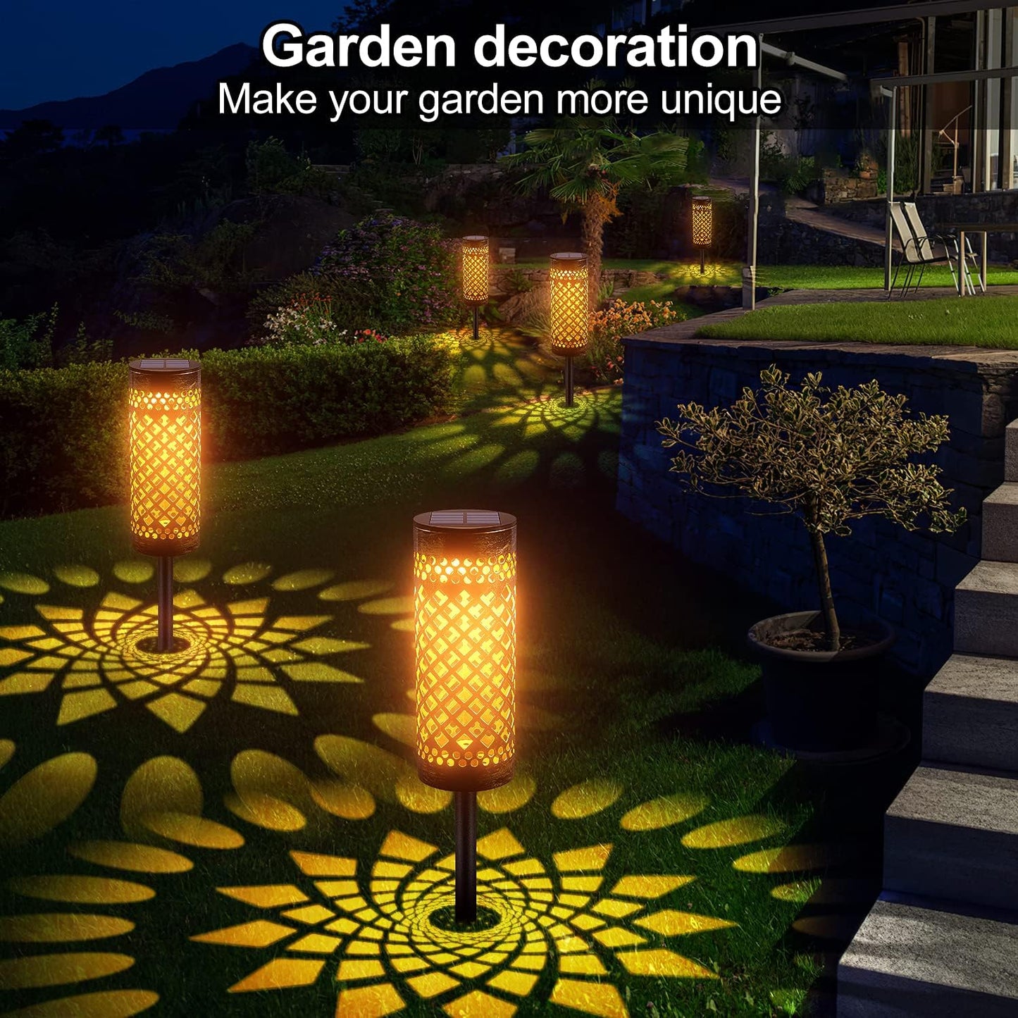 Iron Art Solar Ground Light – Hollow Design Elegance(Pack of 4) – Buy Online at FUTURKART