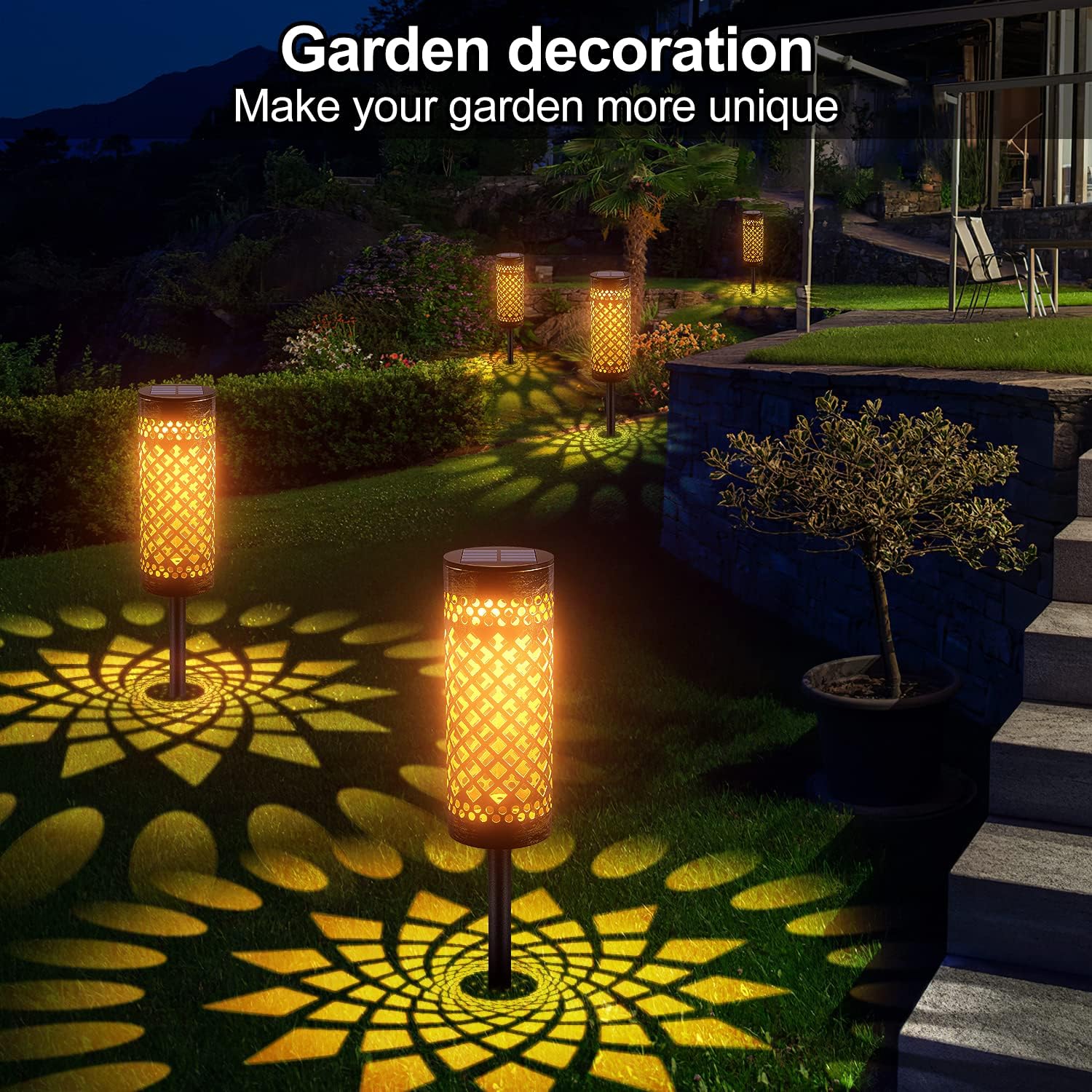Iron Art Solar Ground Light – Hollow Design Elegance(Pack of 4) – Buy Online at FUTURKART