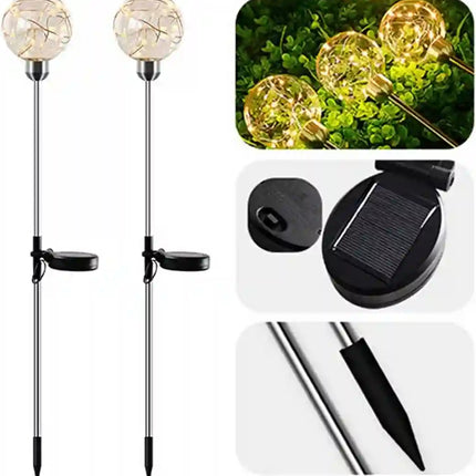 Landscape solar ball light for home gardens, lawns, driveways, and walkways.