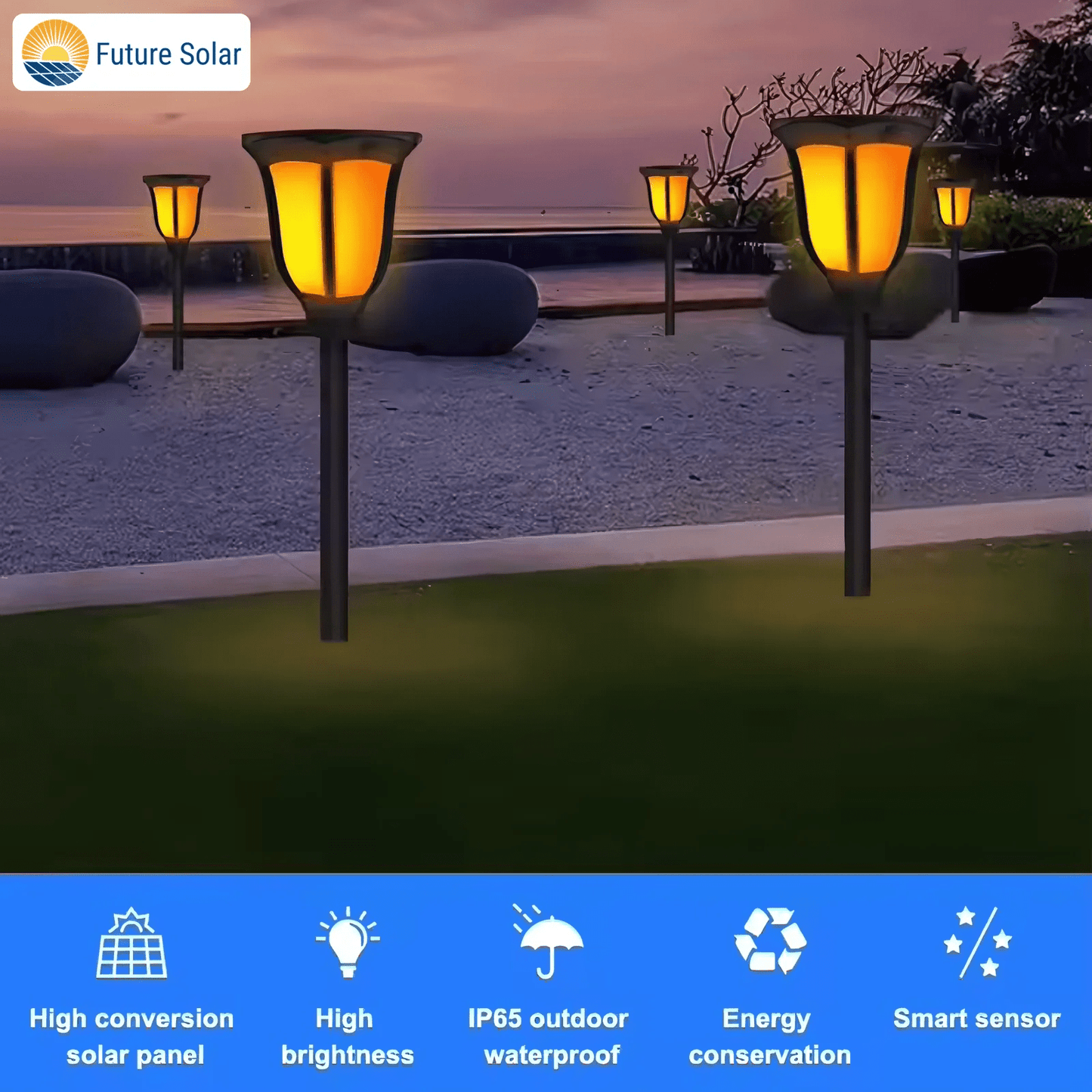 LED Solar Torch Garden Light – Warm White Outdoor Decorative Lamp – Buy Garden Light Online at FUTURKART