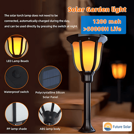 LED Solar Torch Garden Light – Warm White Outdoor Decorative Lamp – Buy Garden Light Online at FUTURKART