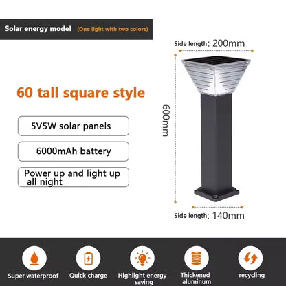 Modern Solar Garden Bollard Light – Dual Color LED Pathway Lamp with Remote – Buy Garden Light Online at FUTURKART