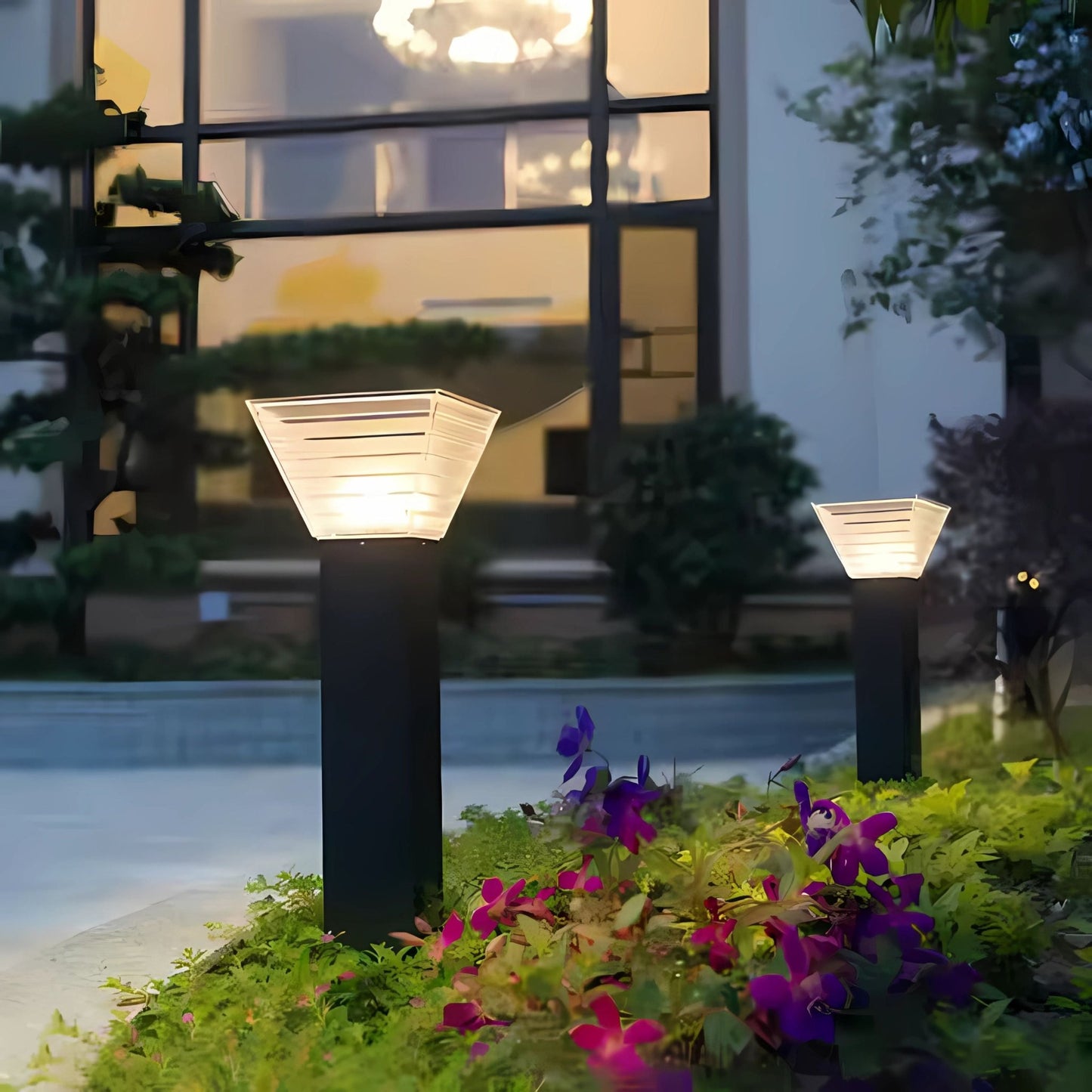 Modern Solar Garden Bollard Light – Dual Color LED Pathway Lamp with Remote – Buy Garden Light Online at FUTURKART