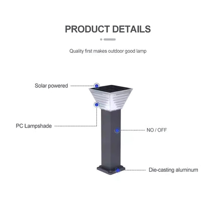 Modern Solar Garden Bollard Light – Dual Color LED Pathway Lamp with Remote – Buy Garden Light Online at FUTURKART