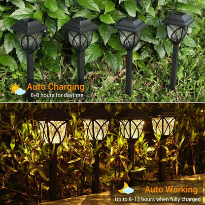 Outdoor Solar Lamp LED – Retro Solar Powered Lawn Light (Warm White) for Garden and Pathway(Pack of 6) – Buy Garden Light Online at FUTURKART