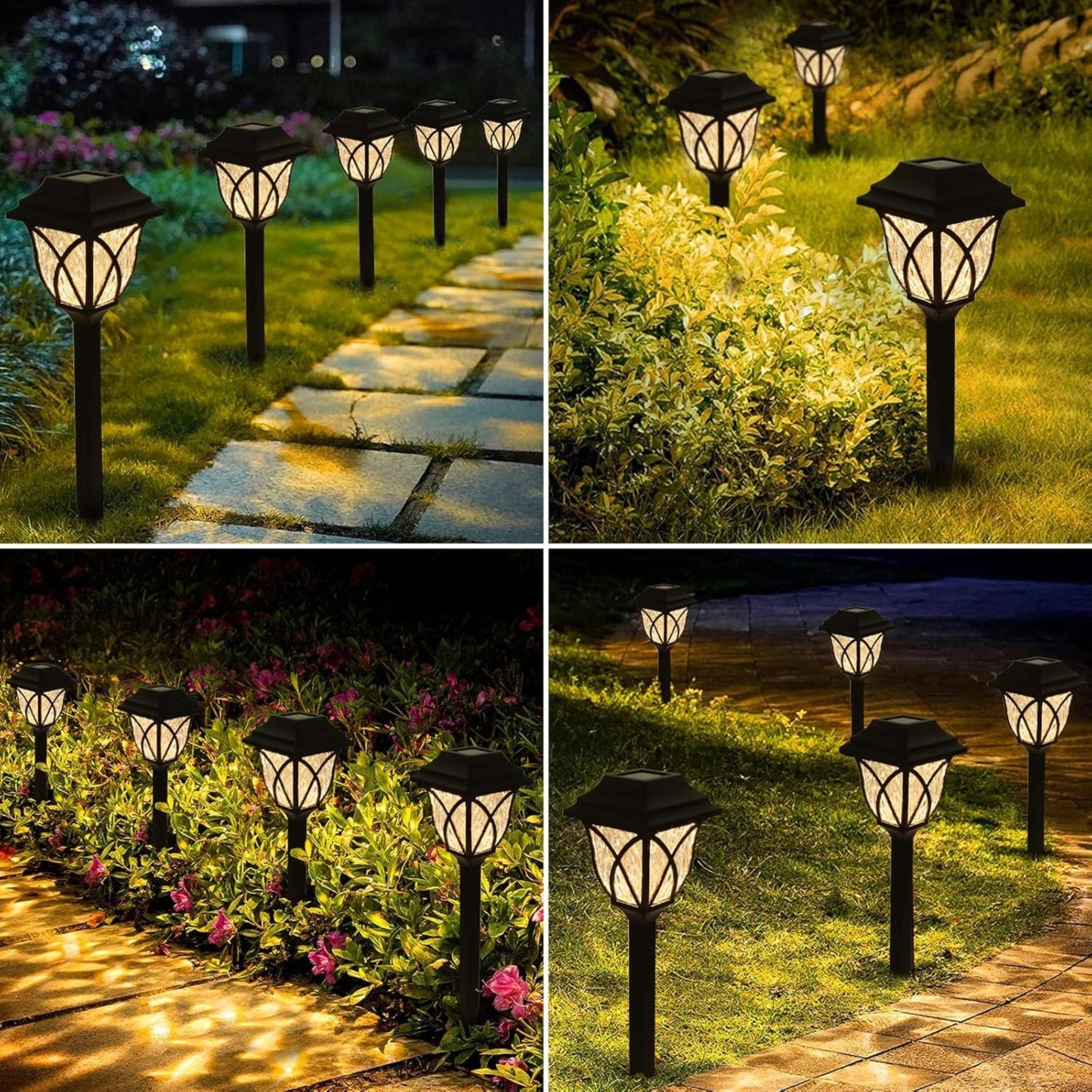 Outdoor Solar Lamp LED – Retro Solar Powered Lawn Light (Warm White) for Garden and Pathway(Pack of 6) – Buy Garden Light Online at FUTURKART